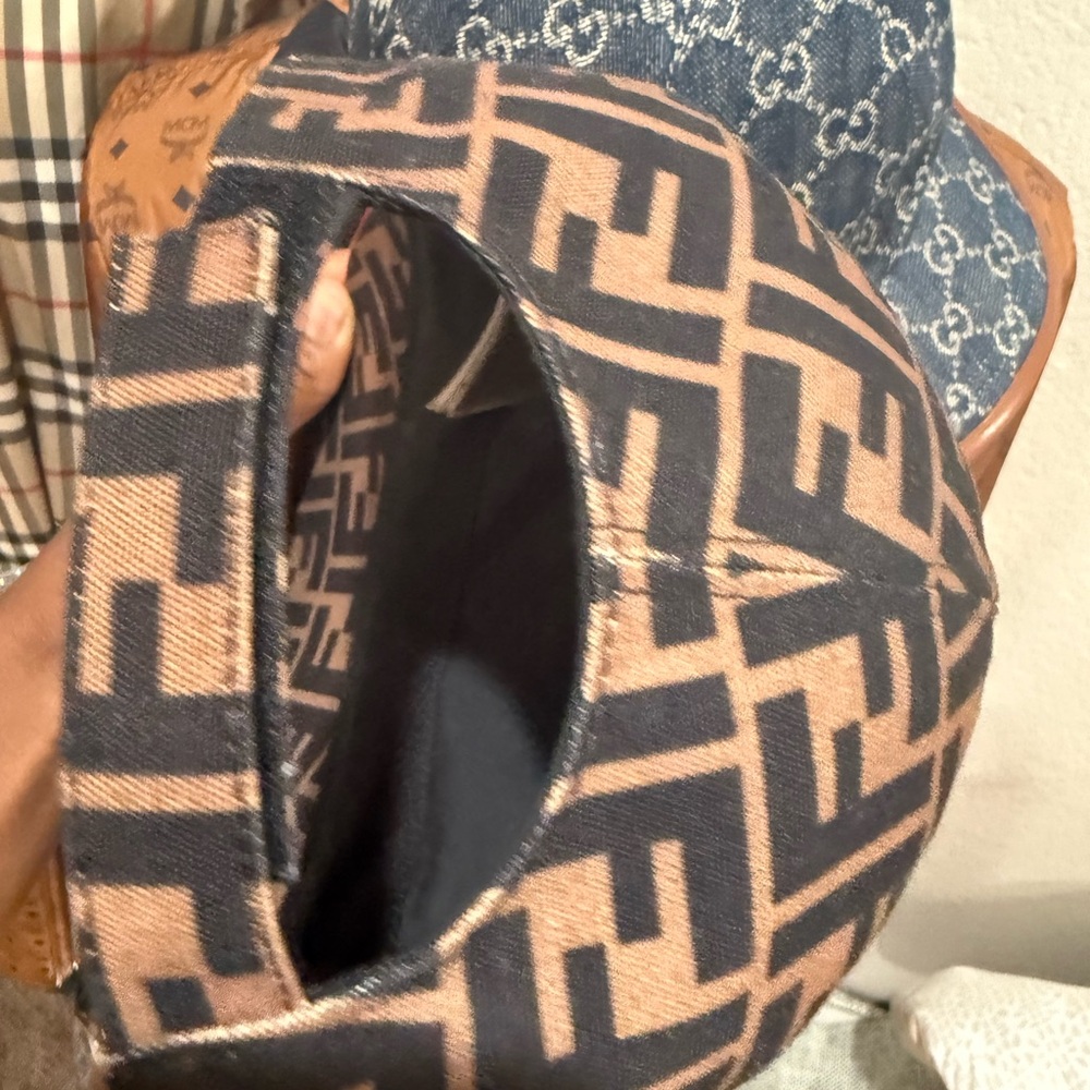 Fendi Black and Tan Monogram Hat